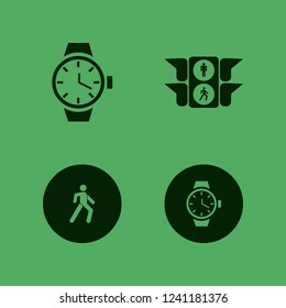 hour icon. hour vector icons set watch, traffic signs and pedestrian