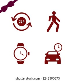 hour icon. hour vector icons set watch, parking time, pedestrian and recycle hours