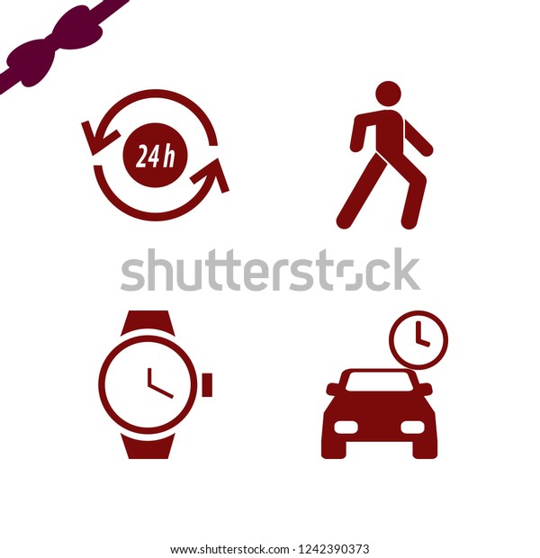 hour icon. hour vector icons set watch,\
parking time, pedestrian and recycle\
hours