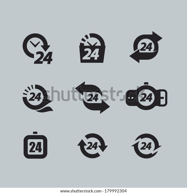 Hour Icons Stock Vector (Royalty Free) 179992304