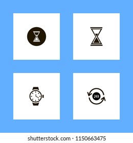 hour icons. recycle hours, hourglass and watch vector icons set