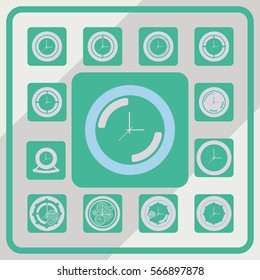 hour icons set