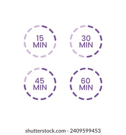 Hour and minute timer vector set