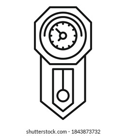 Hour pendulum clock icon. Outline hour pendulum clock vector icon for web design isolated on white background
