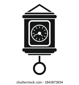 Hour pendulum clock icon. Simple illustration of hour pendulum clock vector icon for web design isolated on white background