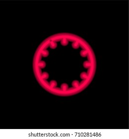 Hour red glowing neon ui ux icon. Glowing sign logo vector