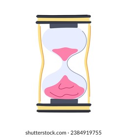 hour sandglass cartoon. sandglass object, sand watch, countdown deadline hour sandglass sign. isolated symbol vector illustration