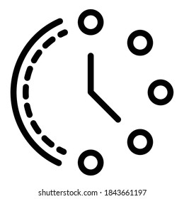 Hour wall clock icon. Outline hour wall clock vector icon for web design isolated on white background