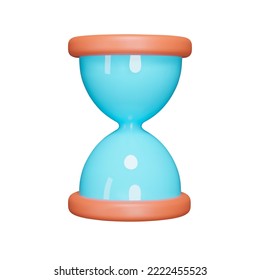 Hourglass 3d icon. Isolated object on transparent background