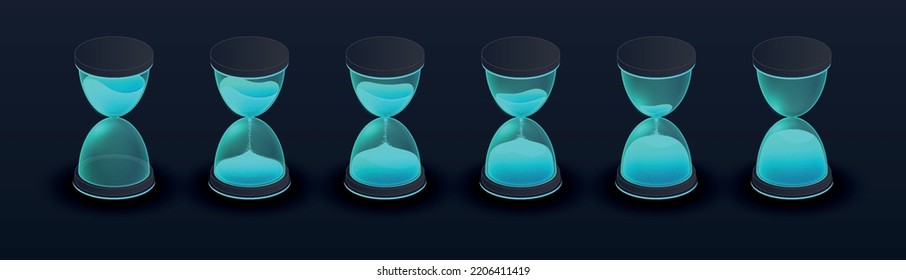 Hourglass Animation Sprite Symbol Passage Time Vetor Stock Livre De Direitos 2206411419