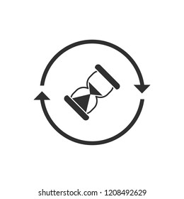 hourglass, arrow, circular, vector icon, illustration