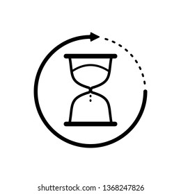Hourglass with Arrow Simple Vector Flat Design