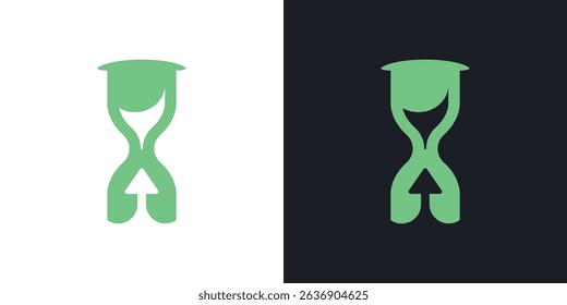 Hourglass Arrow Time Up Logo Design