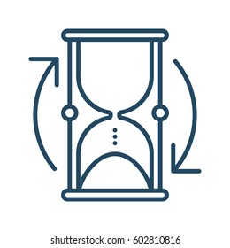 Hourglass And Arrows Vector Icon In Meaning Start Over