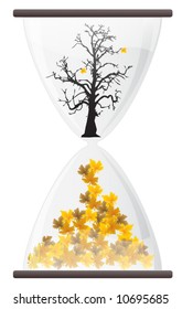 Hourglass with autumn tree