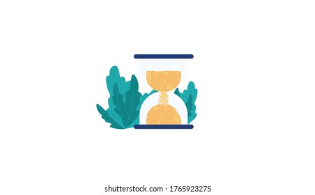 Hourglass background. Modern illustration slider site page. Business development time money concept. Web banner do not waste time in vain. Business and time vector image design.