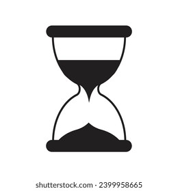 hourglass with black color and white background