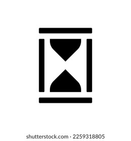 Hourglass black glyph ui icon. Time-measuring device. Sand glass clock. User interface design. Silhouette symbol on white space. Solid pictogram for web, mobile. Isolated vector illustration