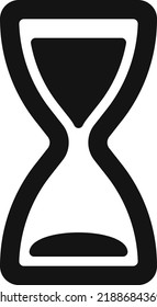 Hourglass Black Icon. Deadline Symbol. Time Sign