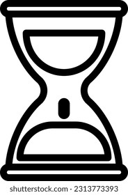 Ilustración vectorial de icono de línea negra de vidrio de reloj de arena. Concepto de tiempo.