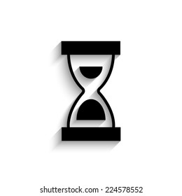 Hourglass - black vector icon with shadow