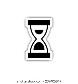 Hourglass  - black vector icon with shadow