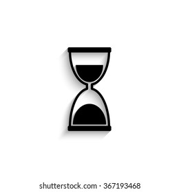 Hourglass - black vector icon  with shadow