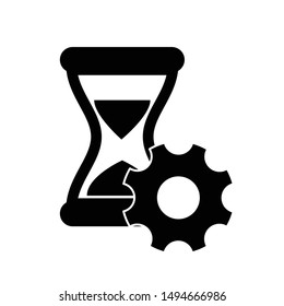 Hourglass   - black vector icon, Hourglass  time setting icon. time icon