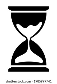 Hormigón - silueta vectorial negra para logotipo o pictograma. Hourglass - icono o signo de identidad. Silhouette. Metáfora del tiempo de paso