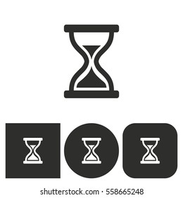 Hourglass - black and white icons. Vector illustration.