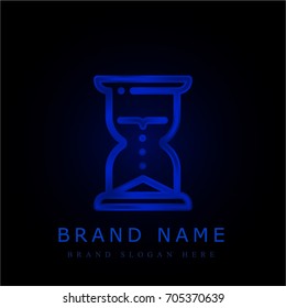 Hourglass blue chromium metallic logo