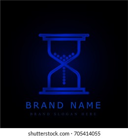 Hourglass blue chromium metallic logo