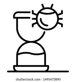 Hourglass bug icon. Outline hourglass bug vector icon for web design isolated on white background