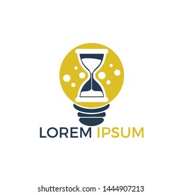 Hourglass bulb logo design. Creative Sandglass concept simple icon vector design. Logotype hourglass for clock production, saving time sale, shop, store.	