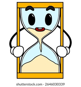 hourglass character illustration hand drawn isolated vector