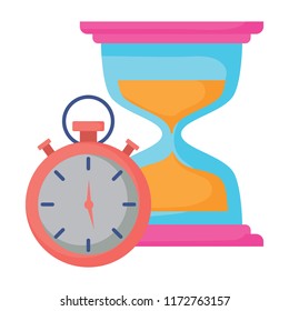 hourglass and chronometer