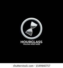 Hourglass with Circle Drawing Concept Illustration Vector Template, Suitable for Creative Industry, Multimedia, entertainment, Educations, Shop, and any related business