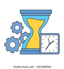 hourglass clock gears