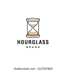 hourglass clock logo icon design in line art style. luxury sand time vector logo design 