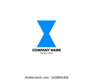 Hourglass Clock or Sand Watch Timer Logo Template Design