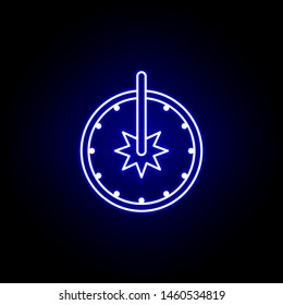 hourglass clock time icon in blue neon style.. Elements of time illustration icon. Signs, symbols can be used for web, logo, mobile app, UI, UX