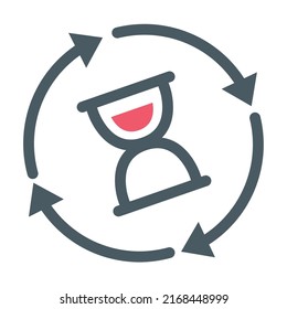 hourglass clock time icon flat