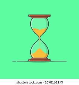 Hourglass Clock Vector Icon Illustration. Sandglass Icon. Sand Timer