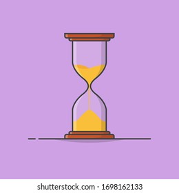 Hourglass Clock Vector Icon Illustration. Sandglass Icon. Sand Timer