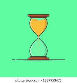 Hourglass Clock Vector Icon Illustration. Sandglass Icon. Sand Timer
