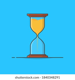 Hourglass Clock Vector Icon Illustration. Sandglass Icon. Sand Timer