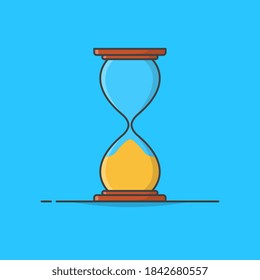 Hourglass Clock Vector Icon Illustration. Sandglass Icon. Sand Timer