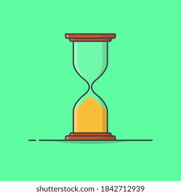 Hourglass Clock Vector Icon Illustration. Sandglass Icon. Sand Timer
