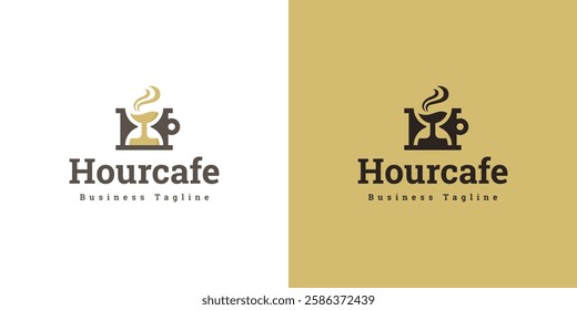 hourglass coffee vector logo design