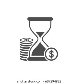 Hourglass with coins icon
